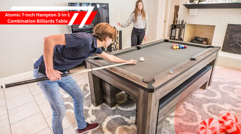 Atomic 7-inch Hampton 3-in-1 Combination Billiards Table