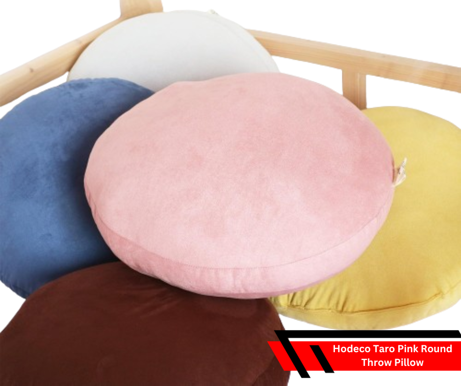 Hodeco Taro Pink Round Throw Pillow