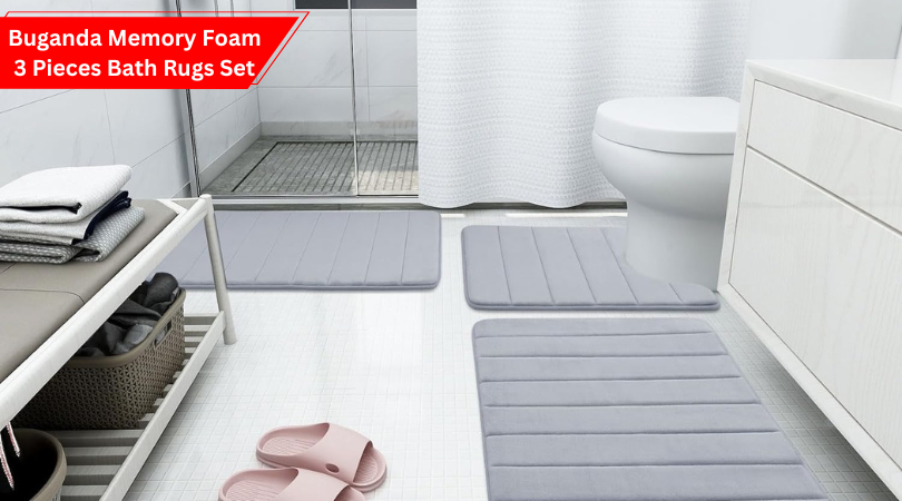 Buganda Memory Foam 3 Pieces Bath Rugs Set