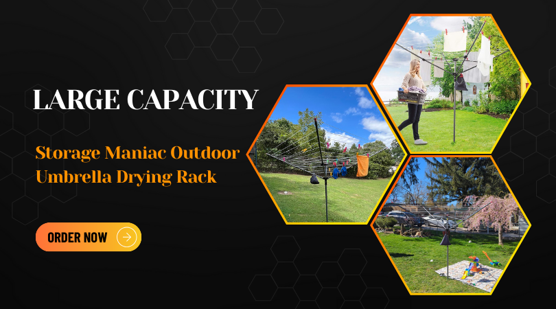 STORAGE MANIAC Outdoor Umbrella Drying Rack