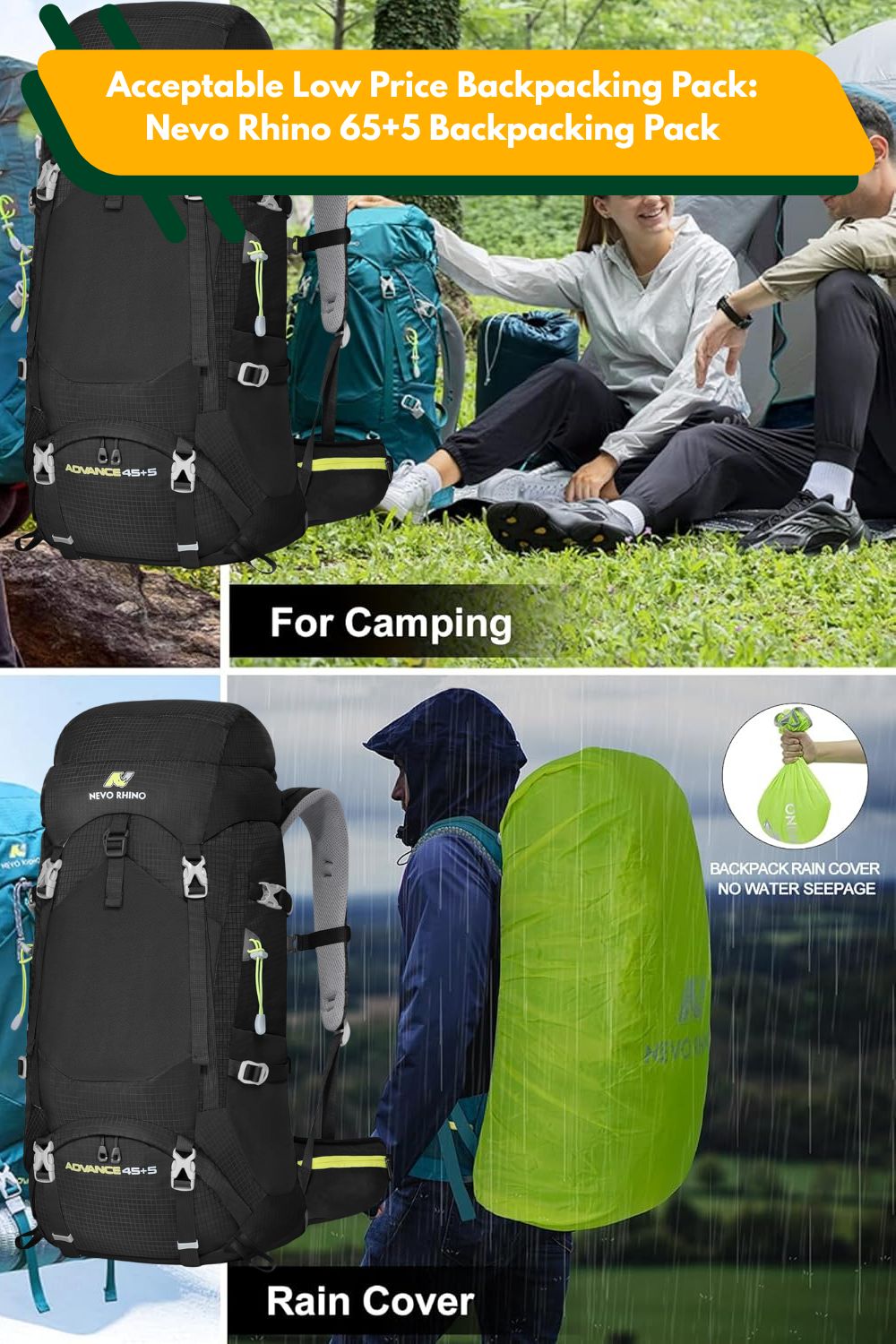 Nevo Rhino 65+5 Backpacking Pack